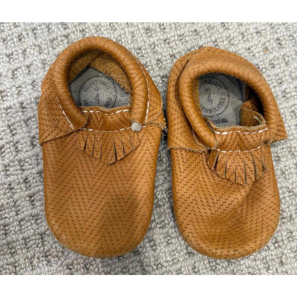 Brown Baby Moccasin Shoes Size 4